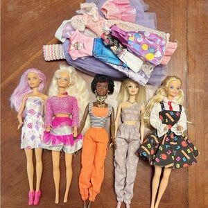 Barbie and clothing lot